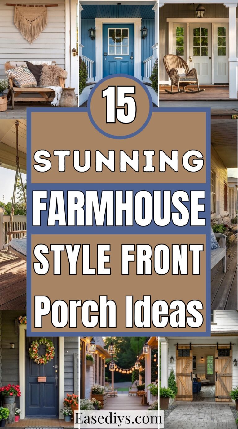 15 Stunning Farmhouse Style Front Porch Ideas - Ease DIYs