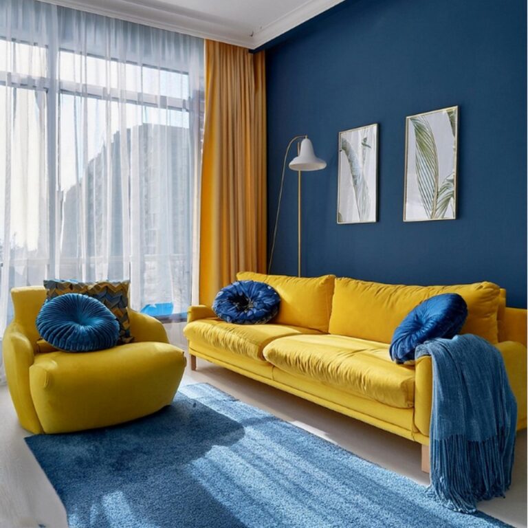 10 Blue And Yellow Color Living Room Ideas