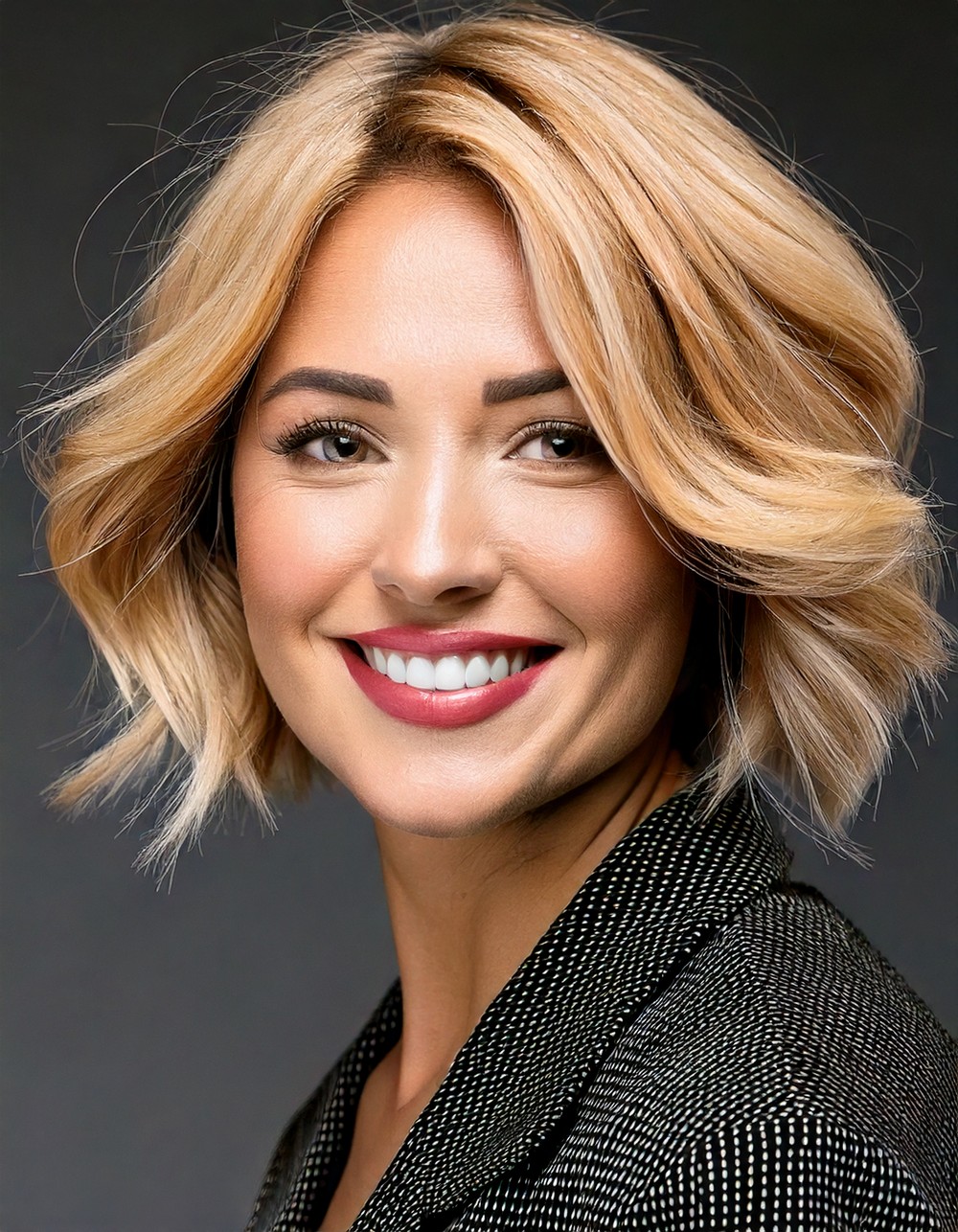 Textured Ash Blonde Bob