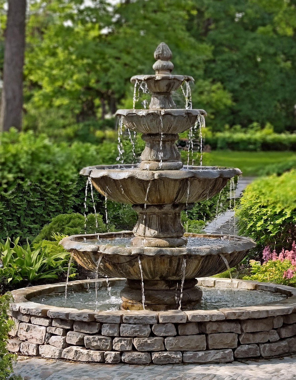 Tiered Stone Fountain