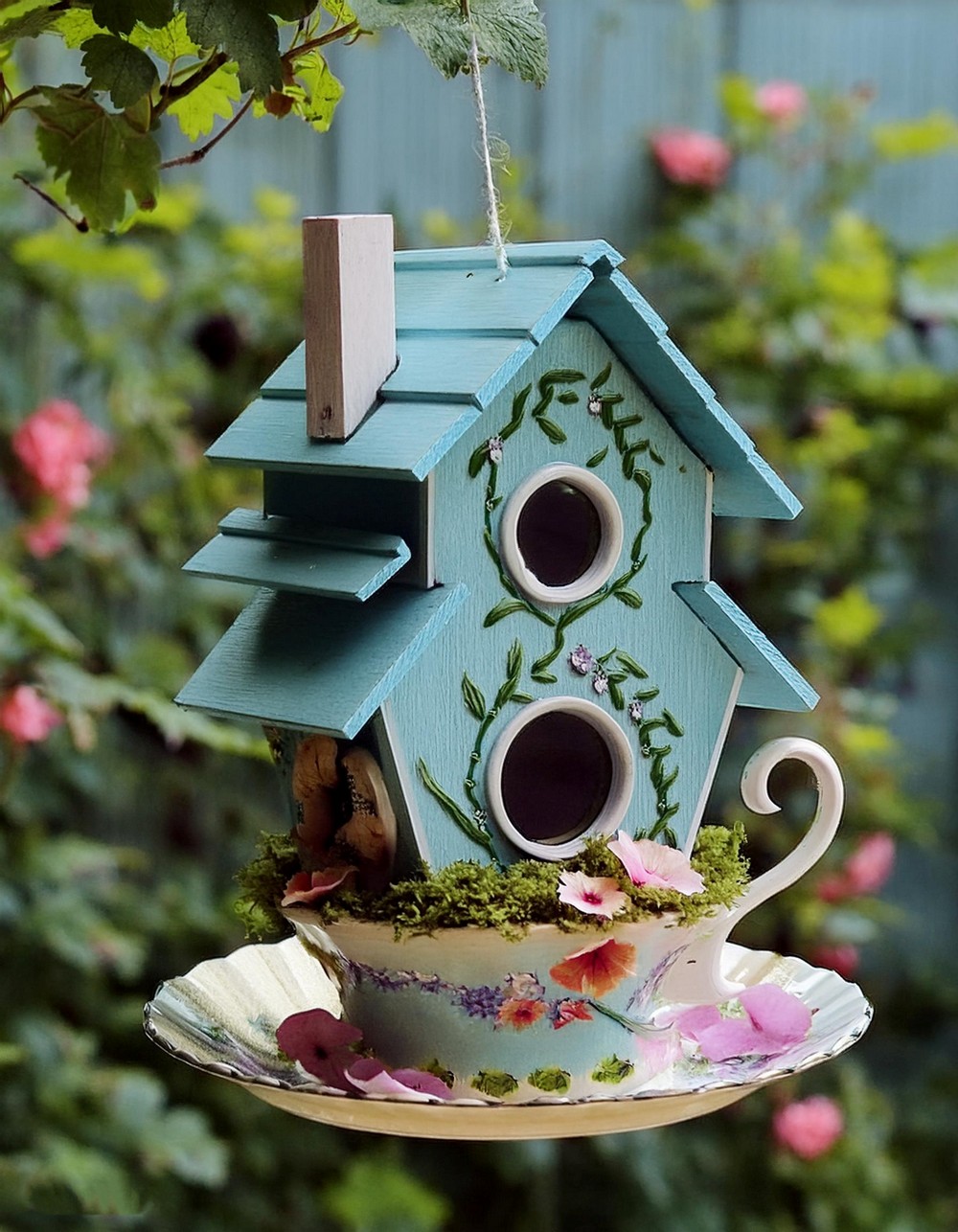 Upcycled Teacup and Saucer Birdhouse