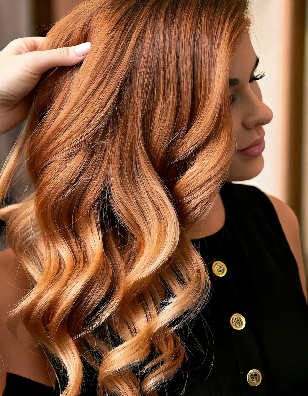 Warm Blonde Balayage on Brown Hair