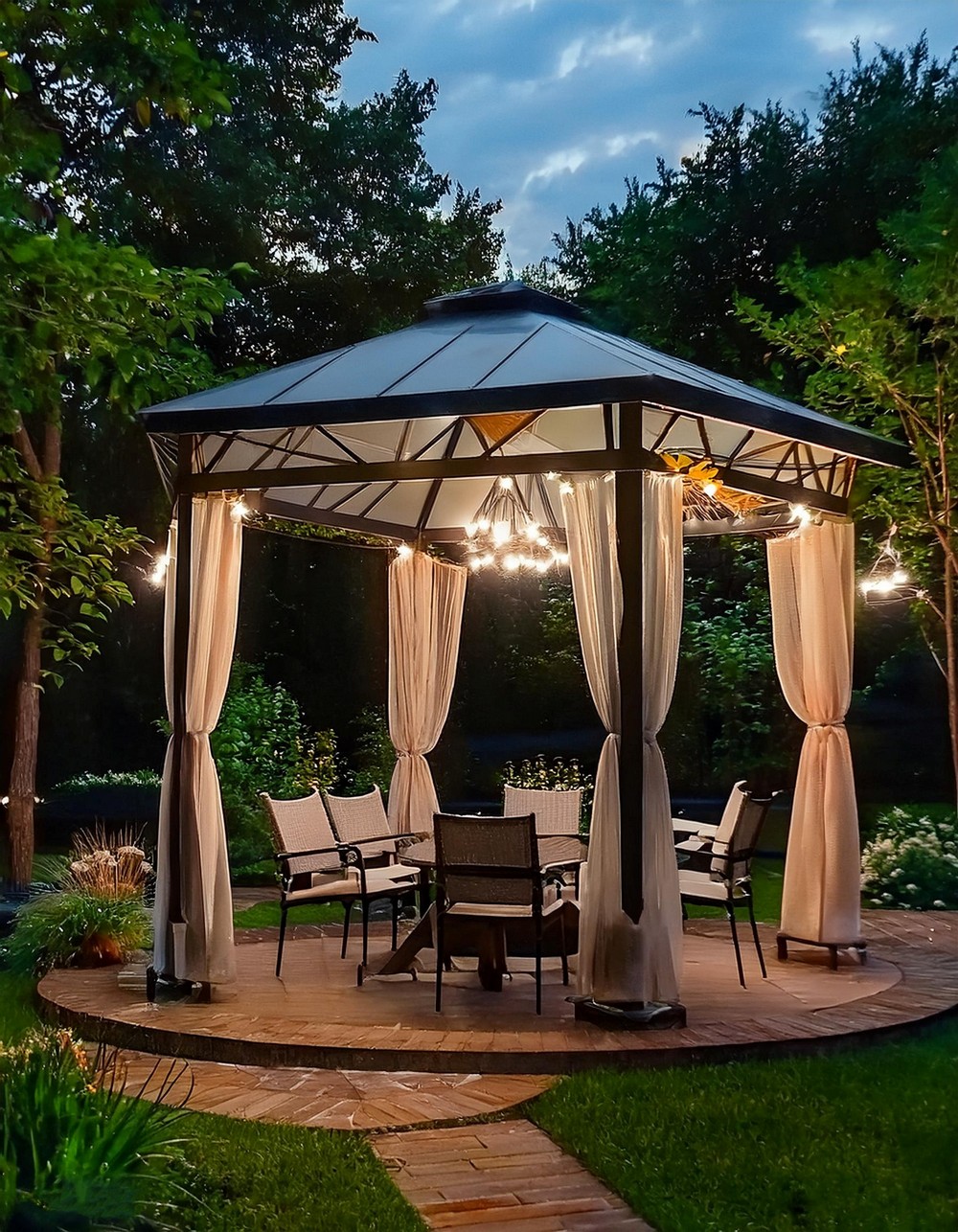 Waterproof Gazebo Canopy with LED Lighting