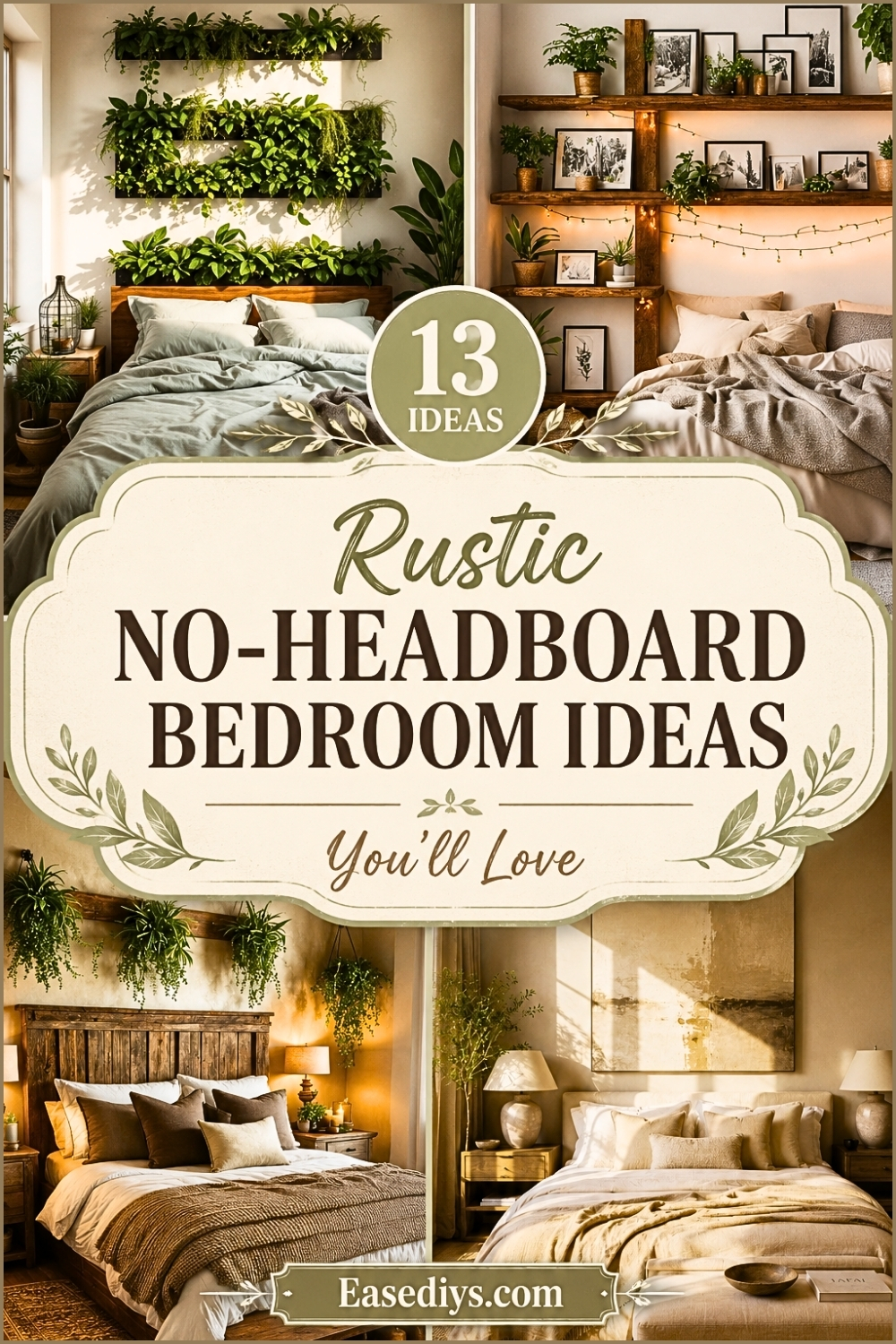 14 Rustic No-Headboard Bedroom Ideas You’ll Love