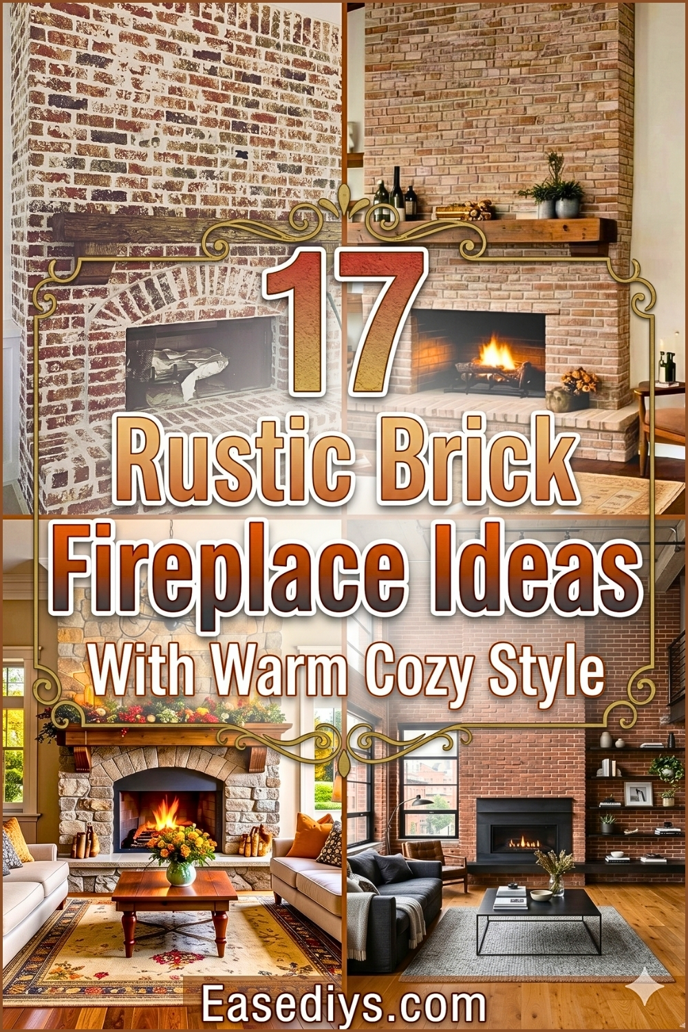 17 Rustic Brick Fireplace Ideas With Warm Cozy Style