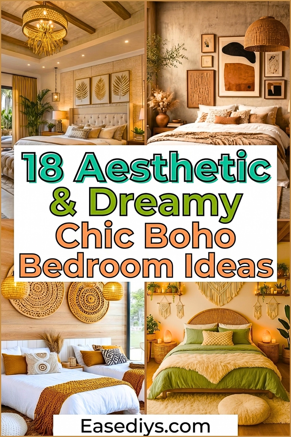 18 Aesthetic & Dreamy Chic Boho Bedroom Ideas