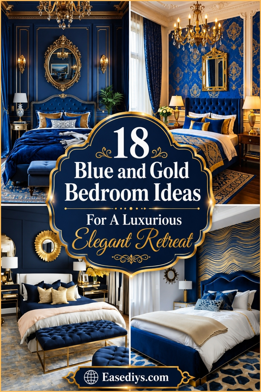 18 Blue And Gold Bedroom Ideas For A Luxurious Elegant Retreat