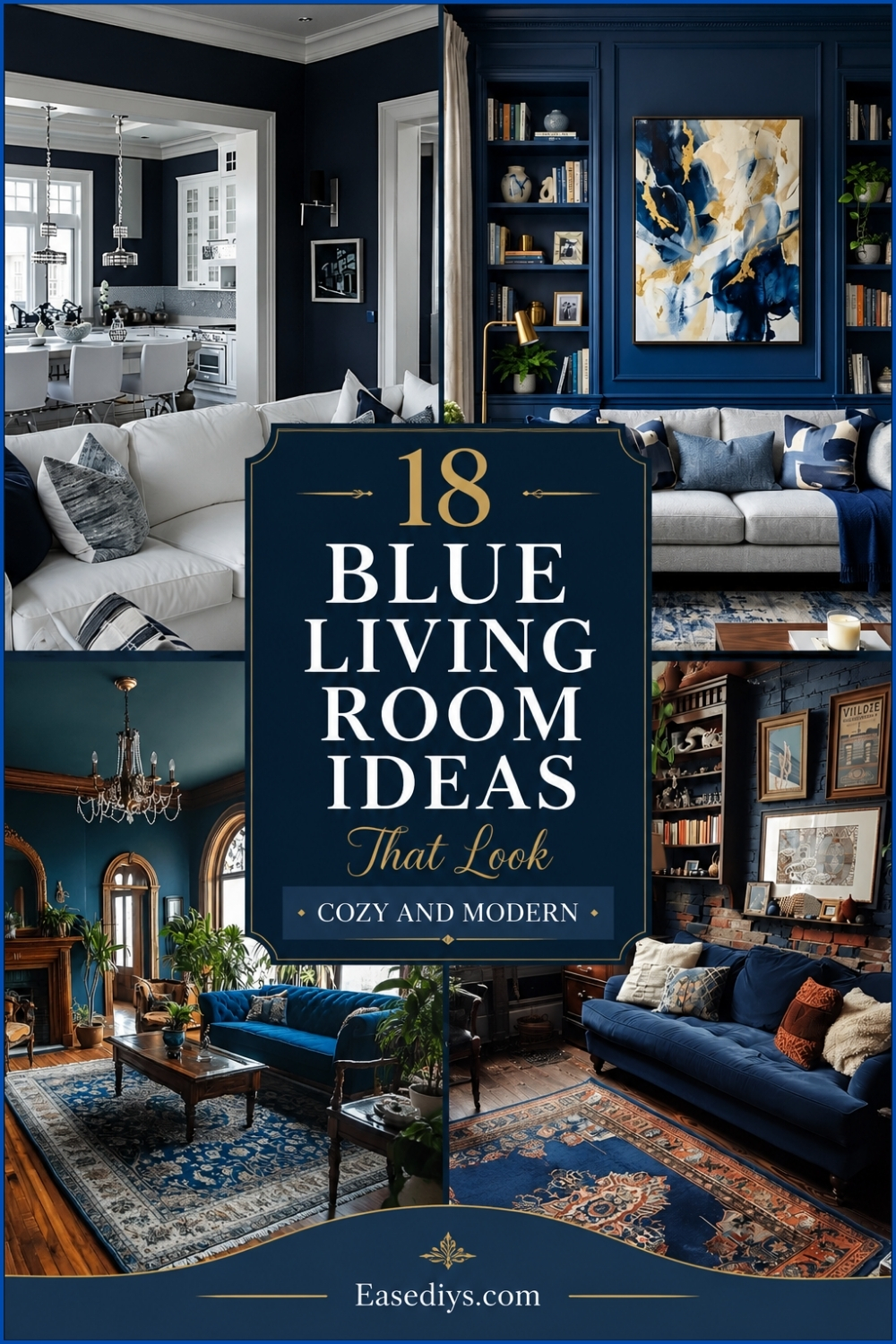 18 Blue Living Room Ideas That Look Cozy and Modern
