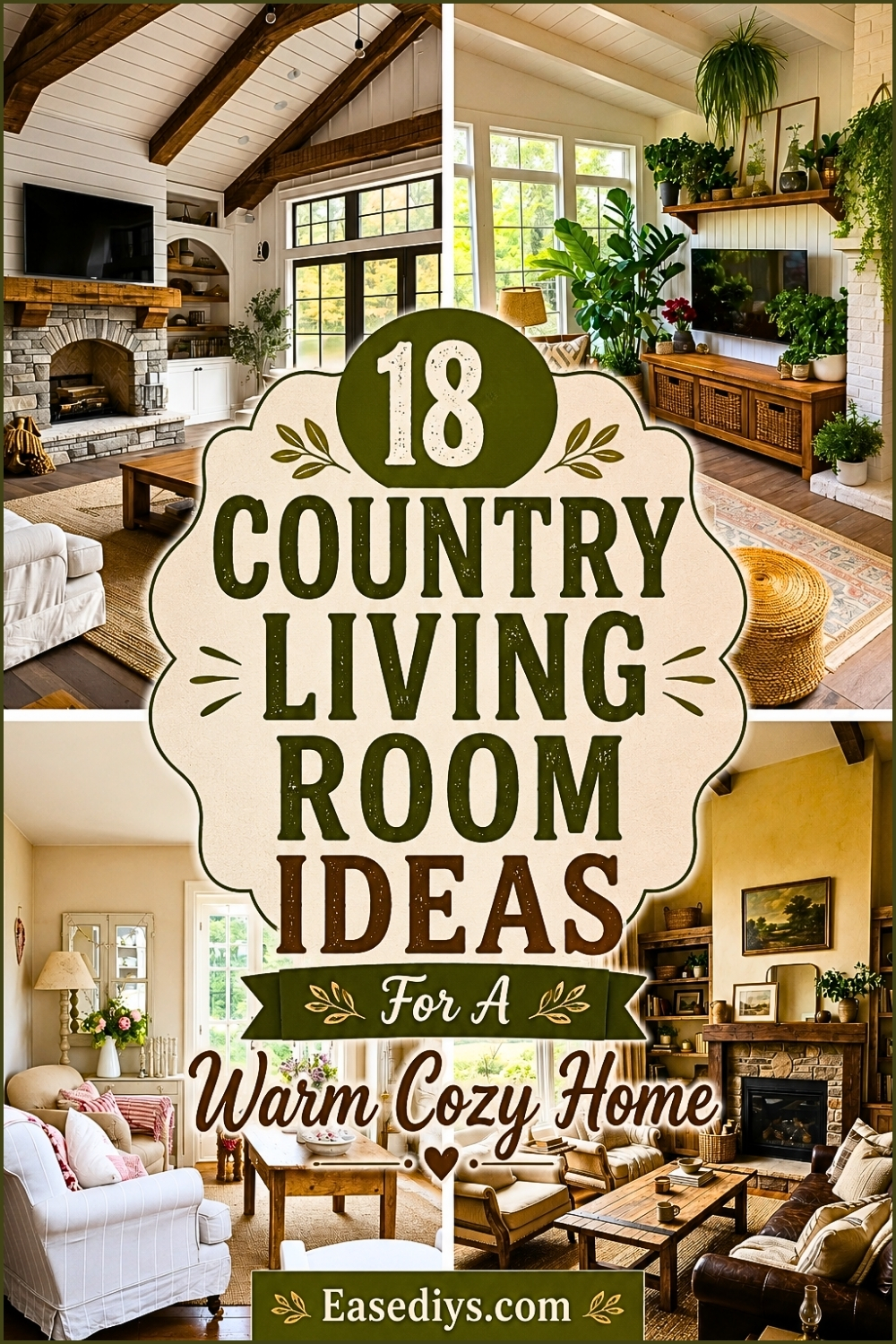18 Country Living Room Ideas for a Warm Cozy Home