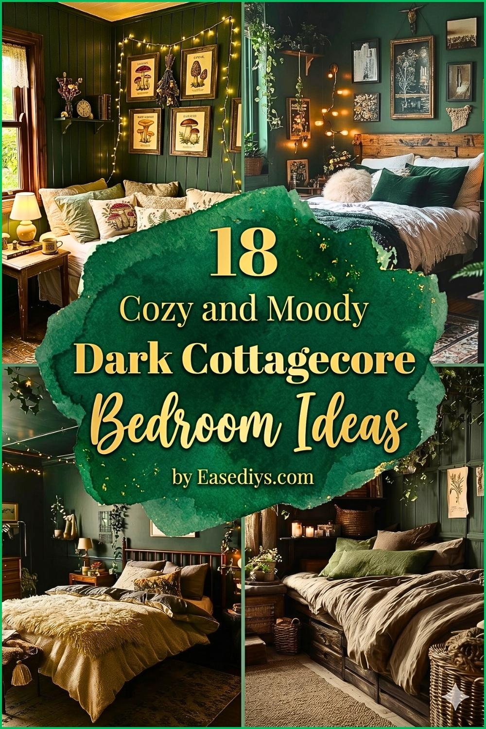 18 Cozy and Moody Dark Cottagecore Bedroom Ideas