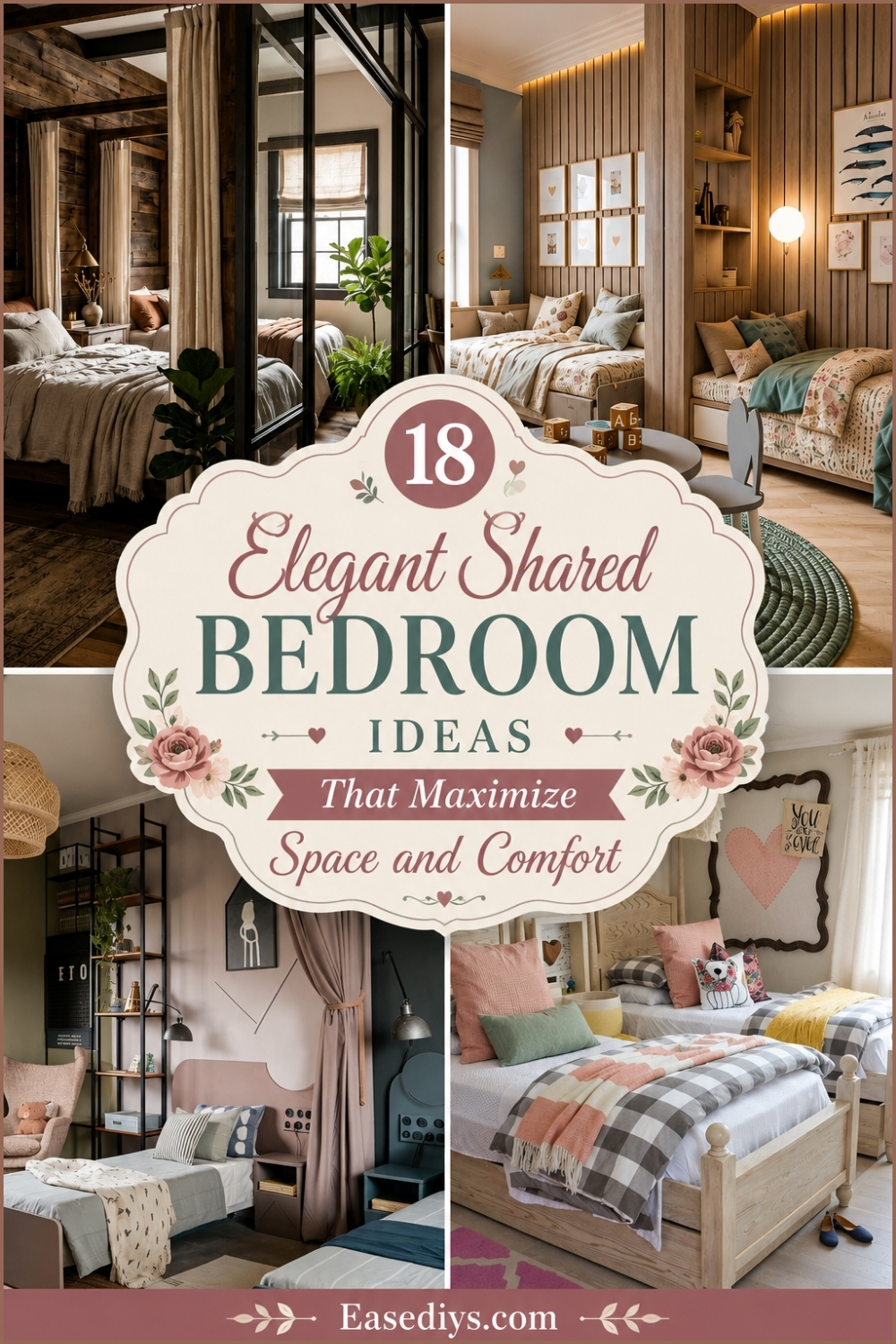 18 Elegant Shared Bedroom Ideas That Maximize Space and Comfort