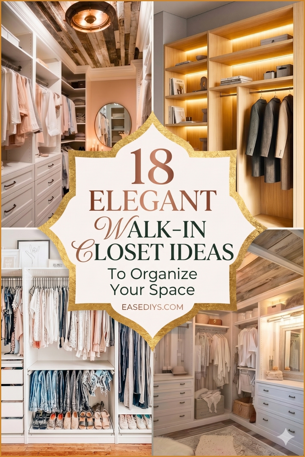 18 Elegant Walk-In Closet Ideas To Organize Your Space