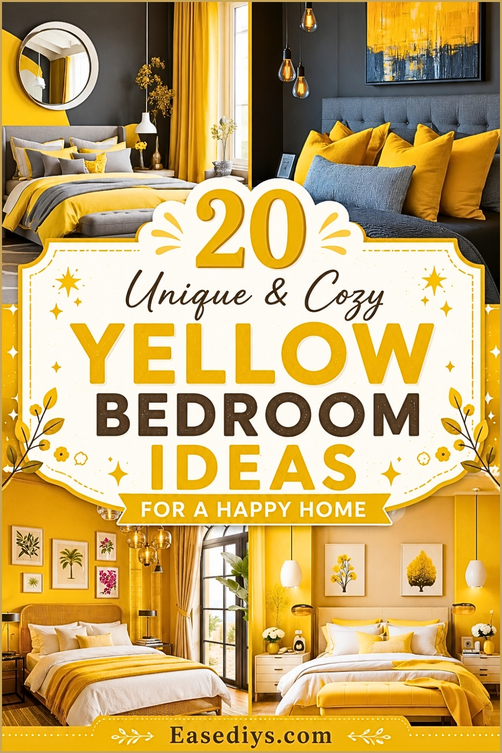 20 Unique & Cozy Yellow Bedroom Ideas For A Happy Home