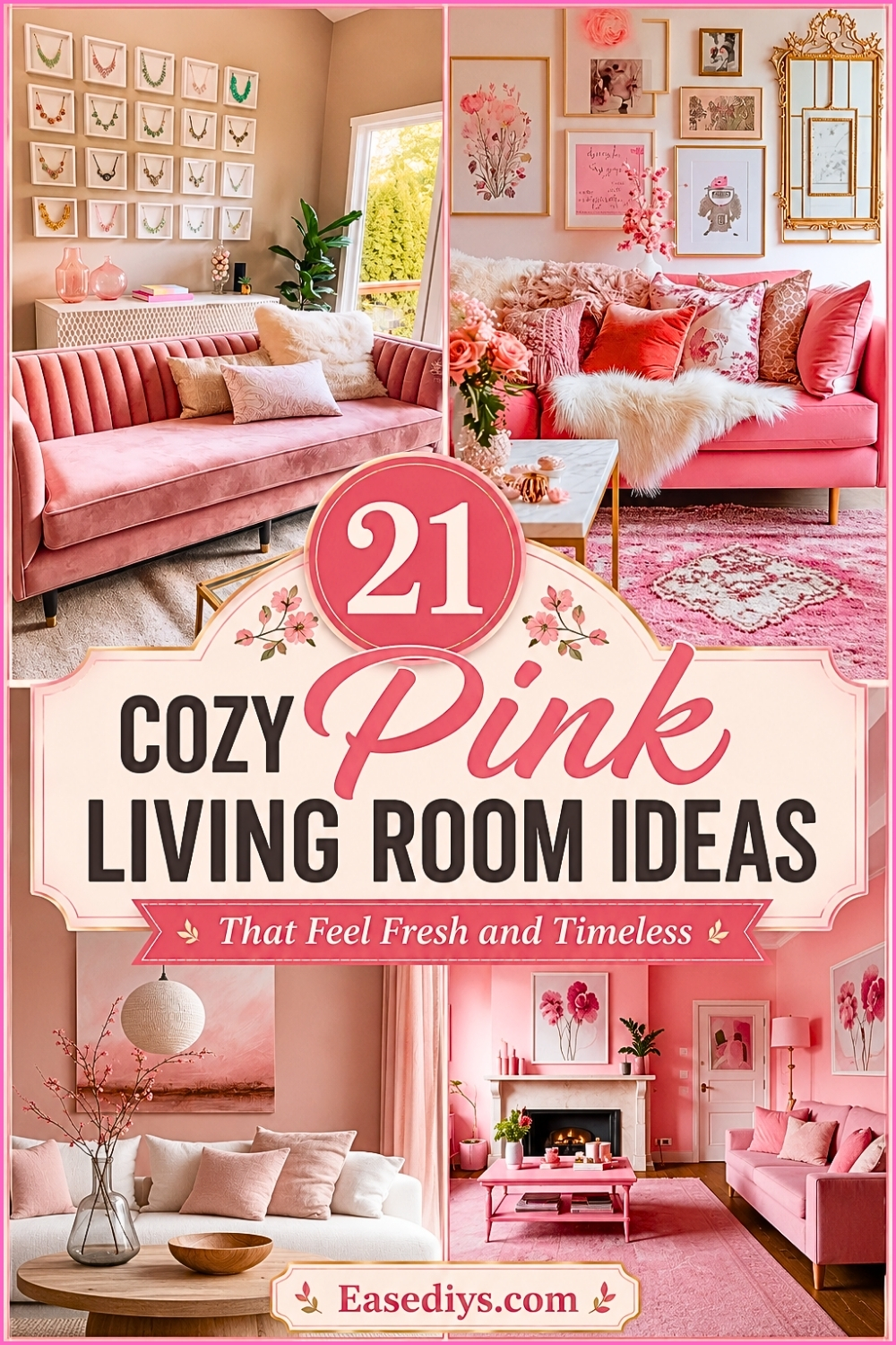 21 Cozy Pink Living Room Ideas That Feel Fresh and Timeless