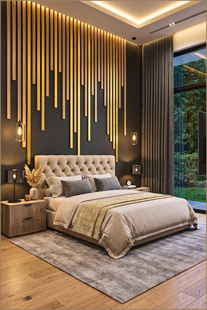 Abstract Vertical Slat Wall