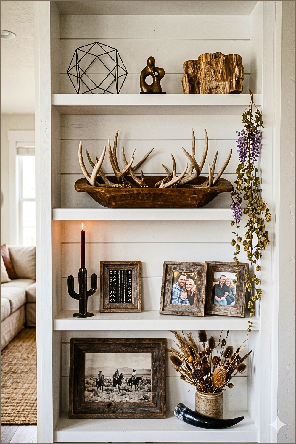 Antler Display on White Shelving