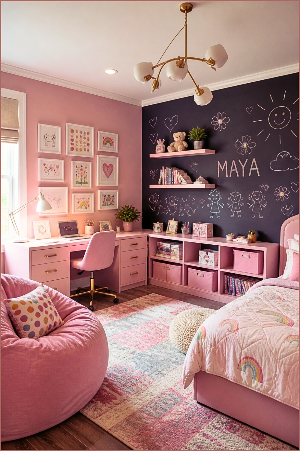 Artistic Pink Creative Studio Bedroom