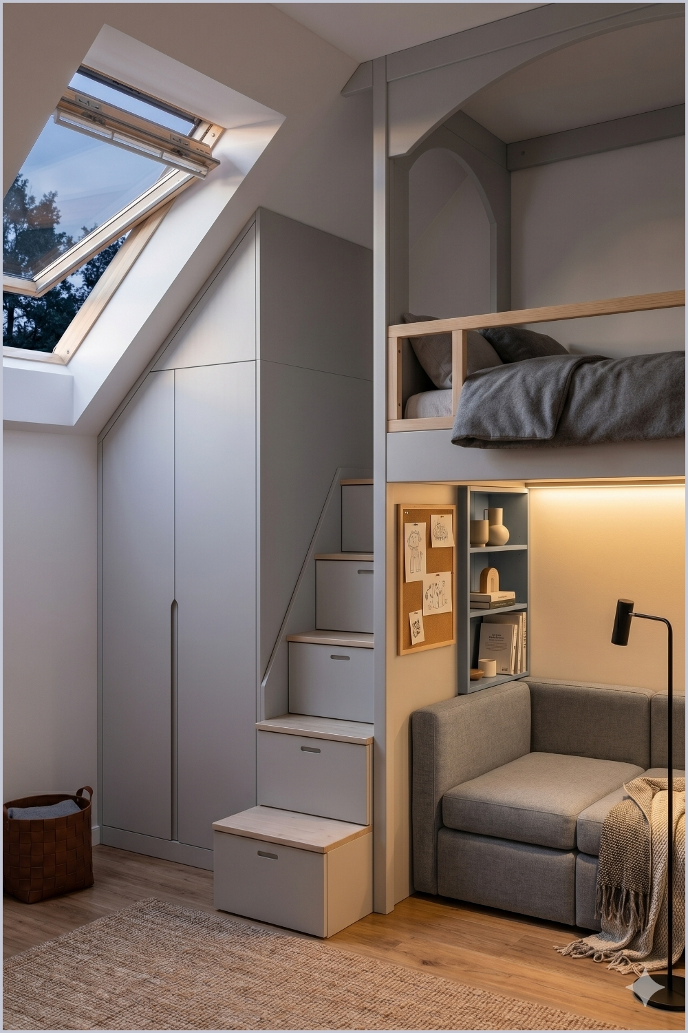 Attic Loft Bed Lounge Space