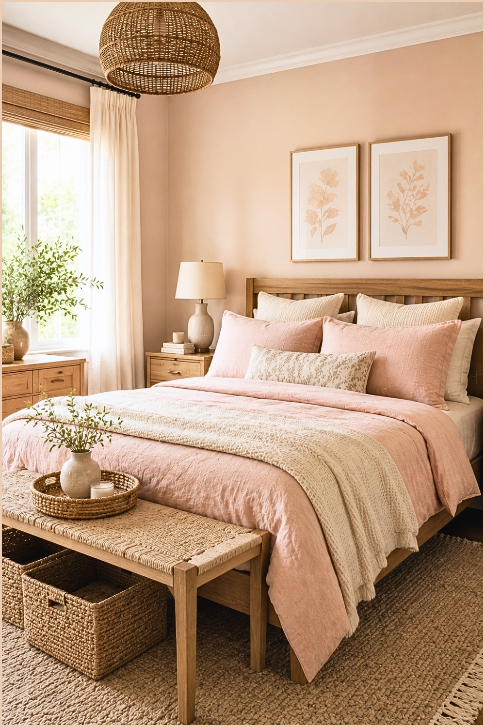 Beige and Blush Cozy Bedroom