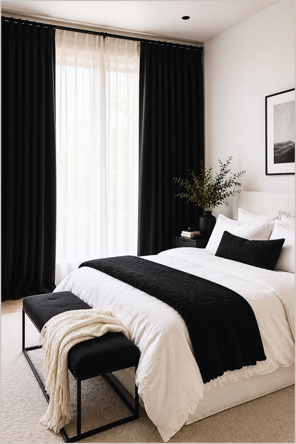 Black Curtain Bedroom Styling