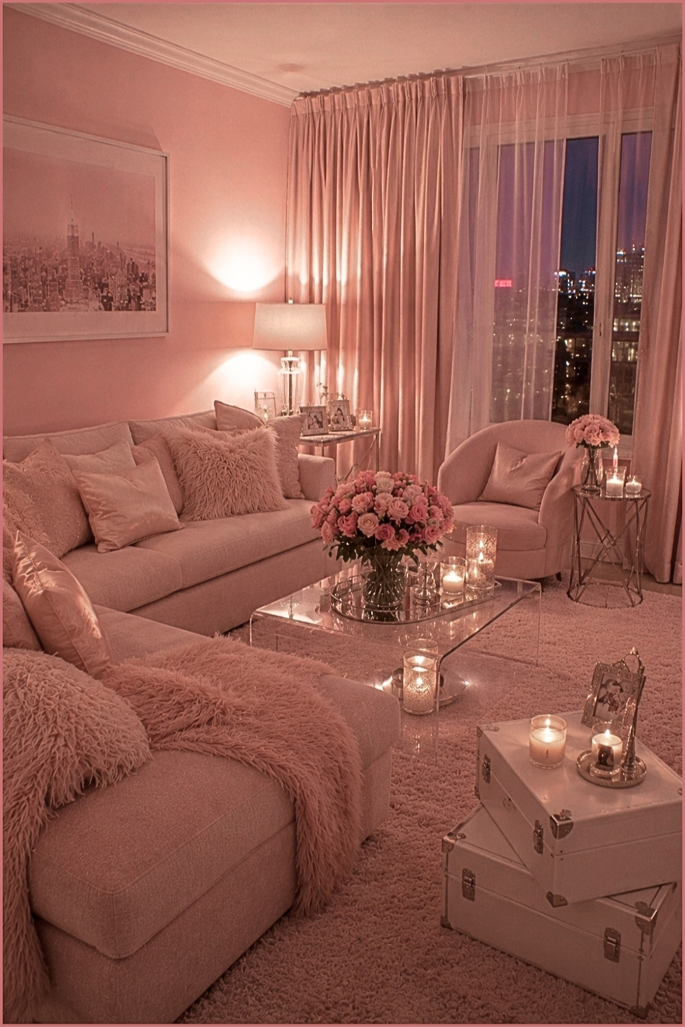 Blush Elegance in Monochrome Layers