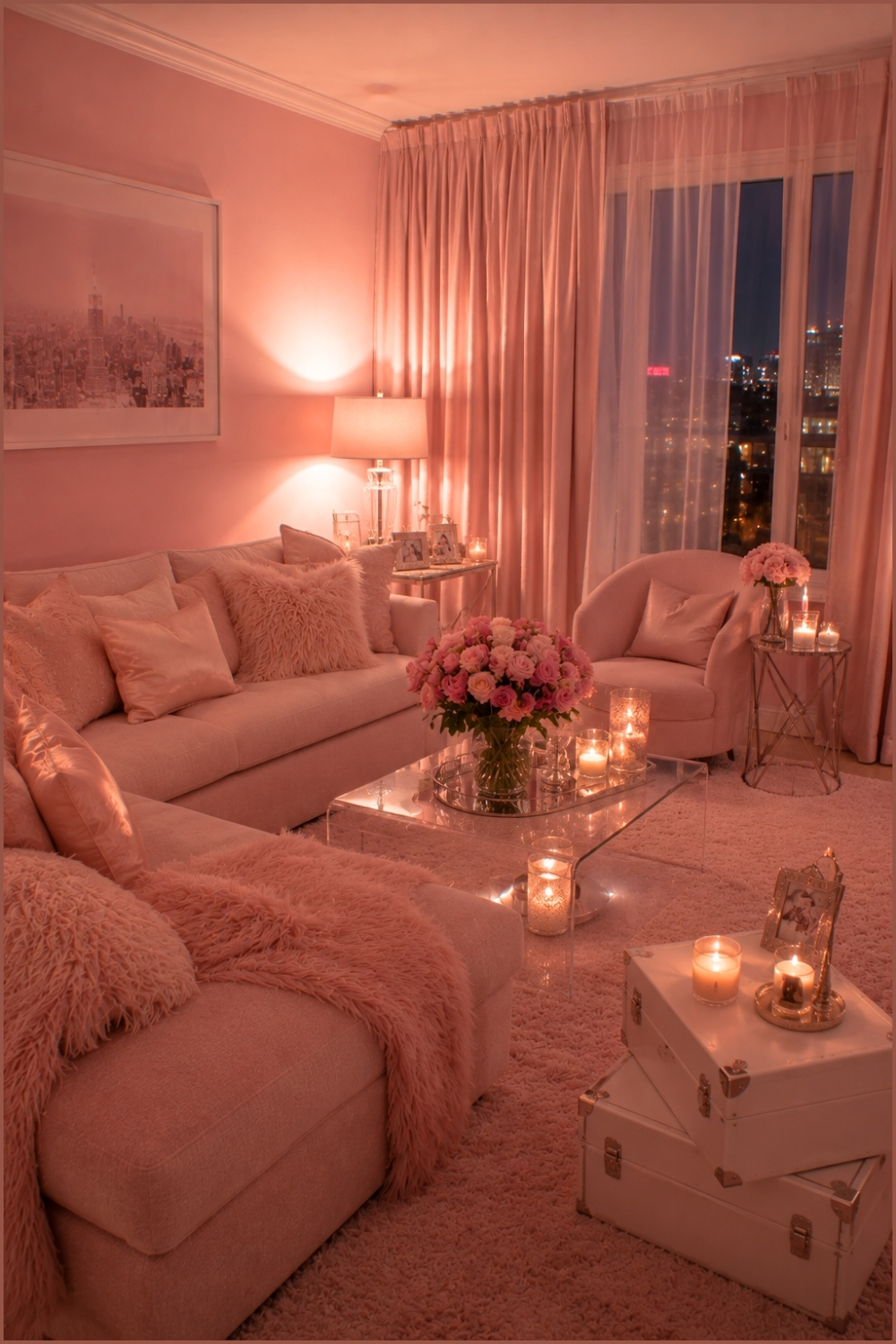 Blush Elegance in Monochrome Layers