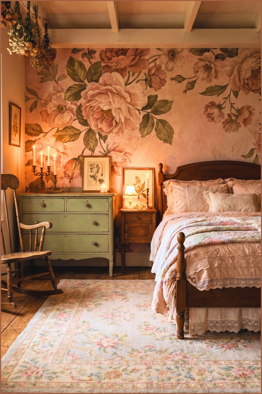 Blush & Olive Garden Bedroom