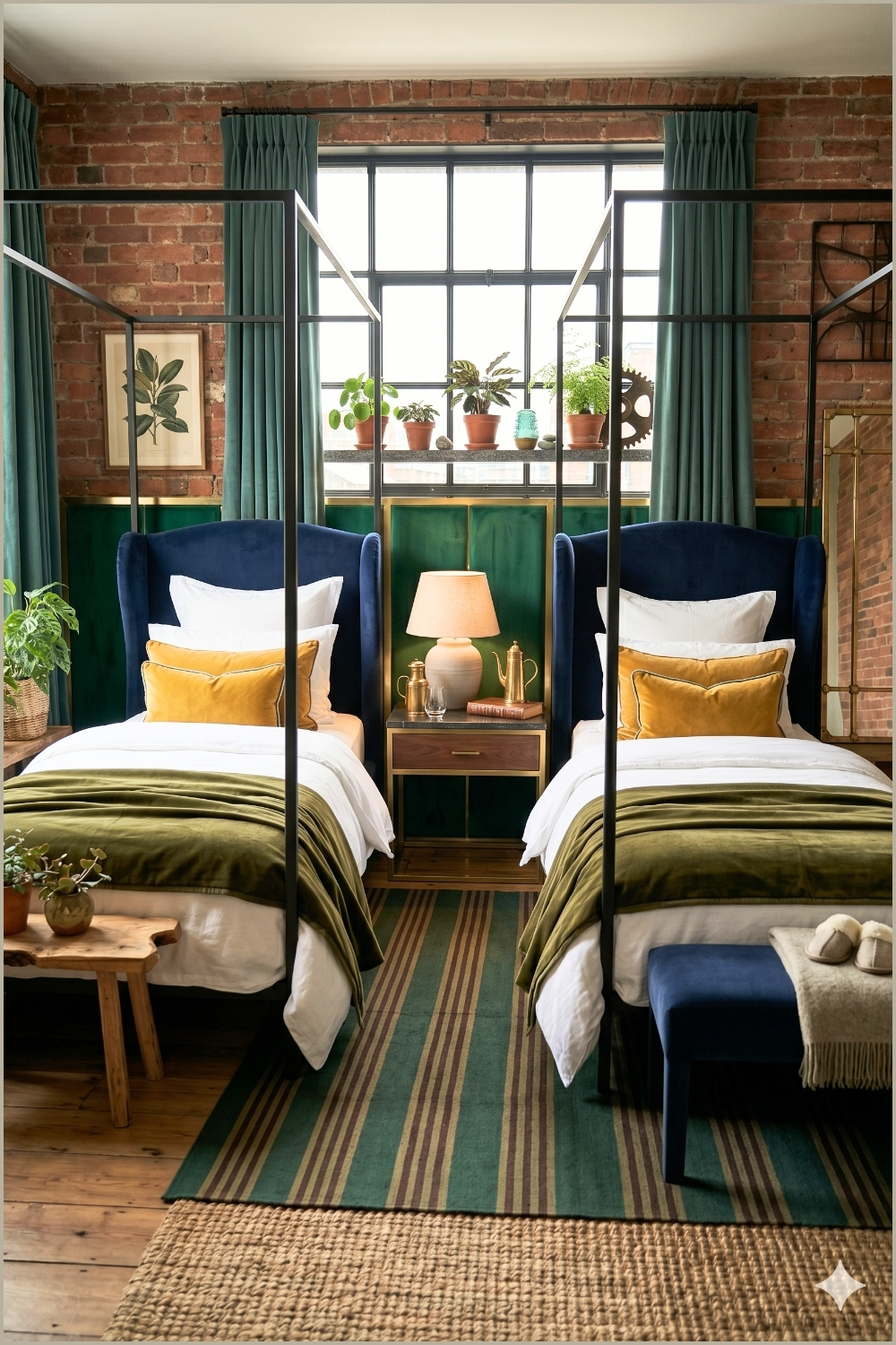 Bold Accent Wall and Statement Bed