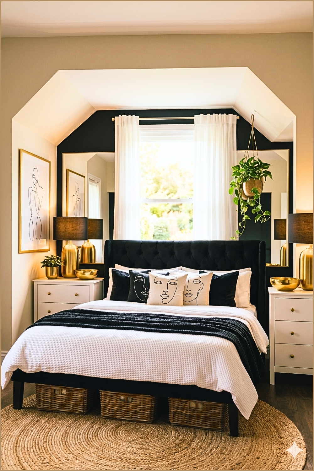 Bold Black & Gold Bedroom