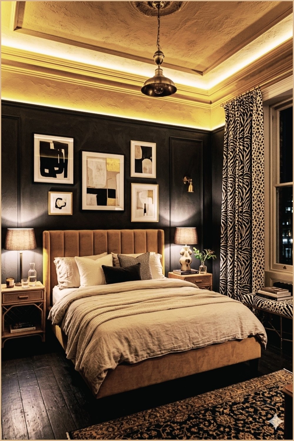 Bold Mustard Eclectic Bedroom