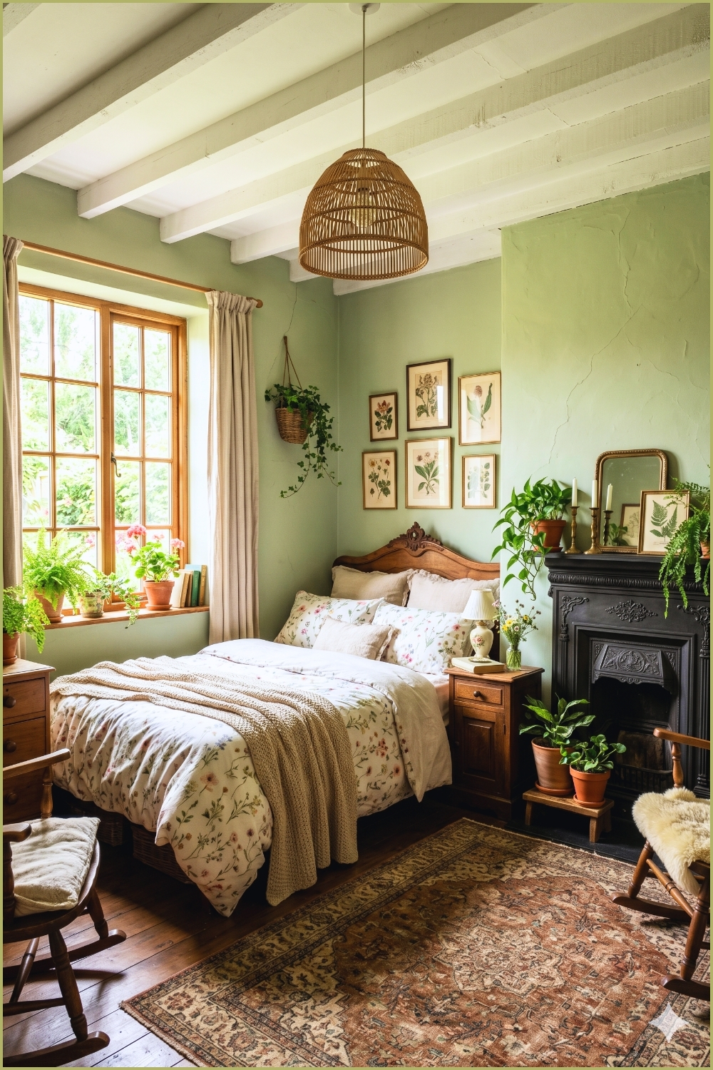 Botanical Cottage Sage Bedroom