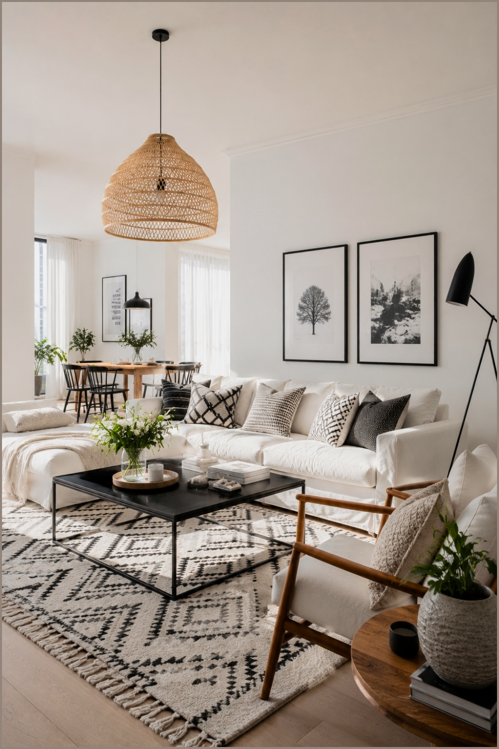Bright Nordic Minimal Living Space