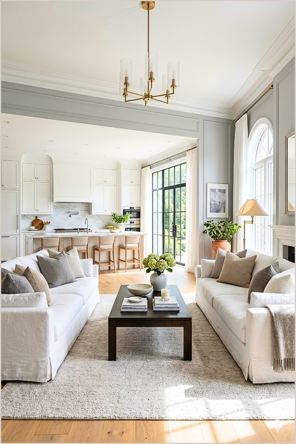 Bright Open Concept Luxury Living Room