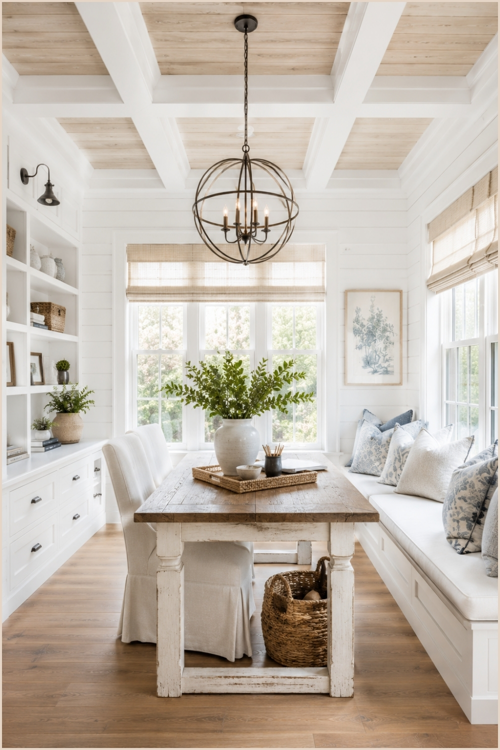 Bright White Farmhouse Home Office
