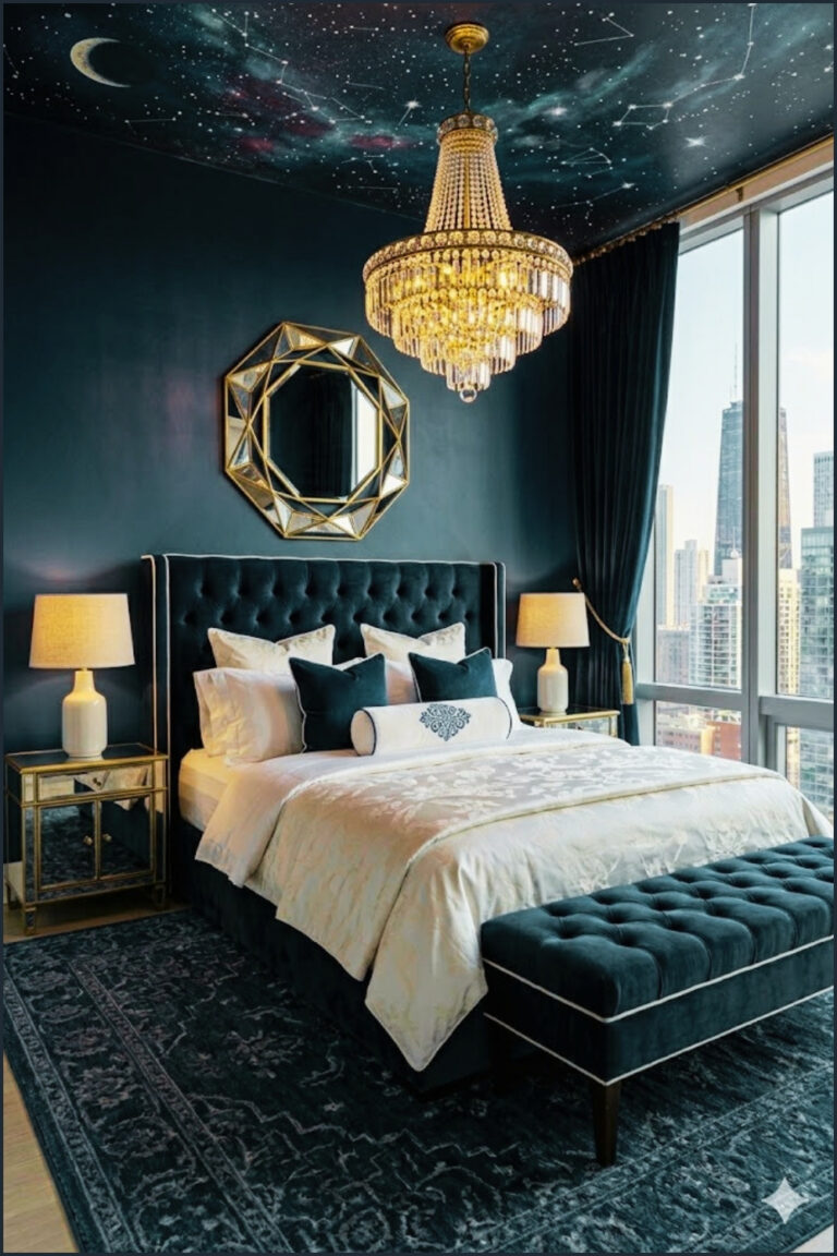 Celestial Navy Ceiling Bedroom