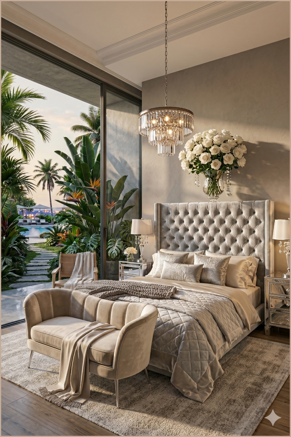 Chic Mirrored Glam Bedroom