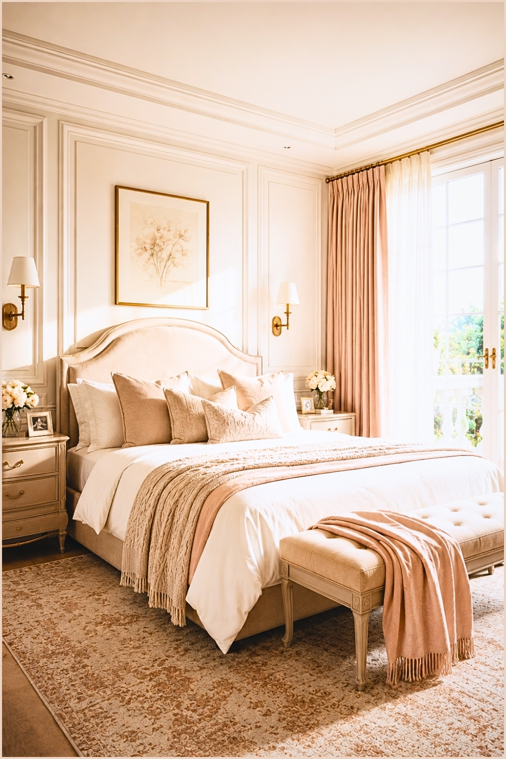 Classic Cream Panel Wall Bedroom