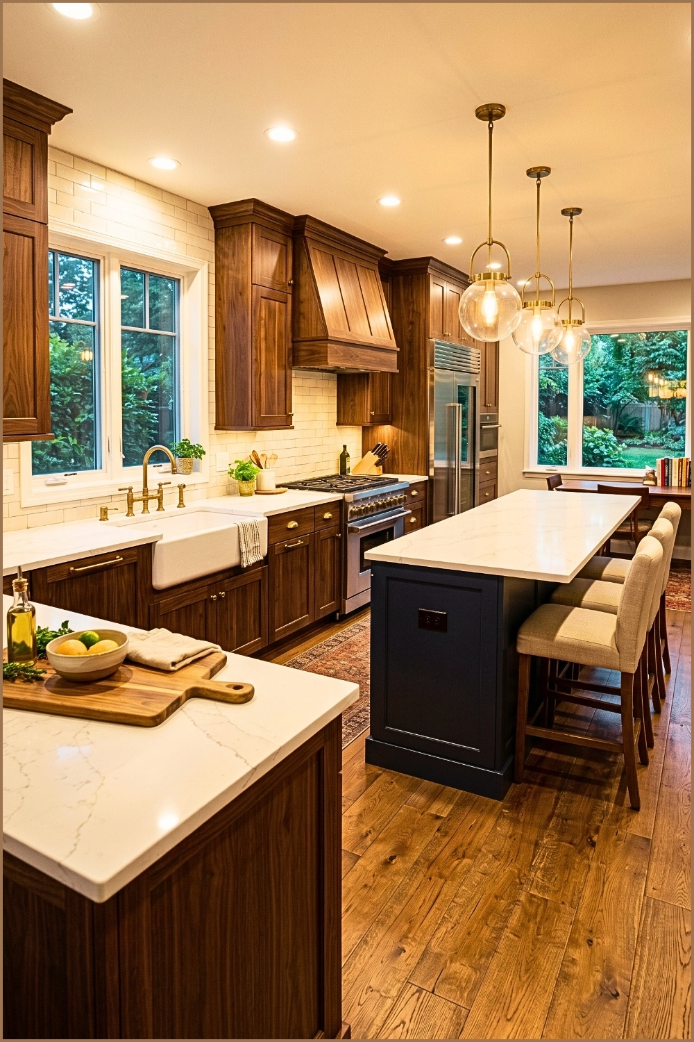 Classic Dark Wood Family Kitchen