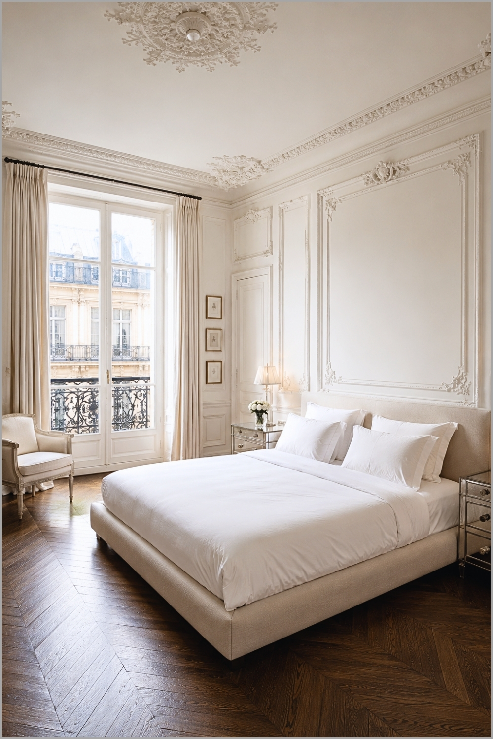 Classic French White Panel Bedroom