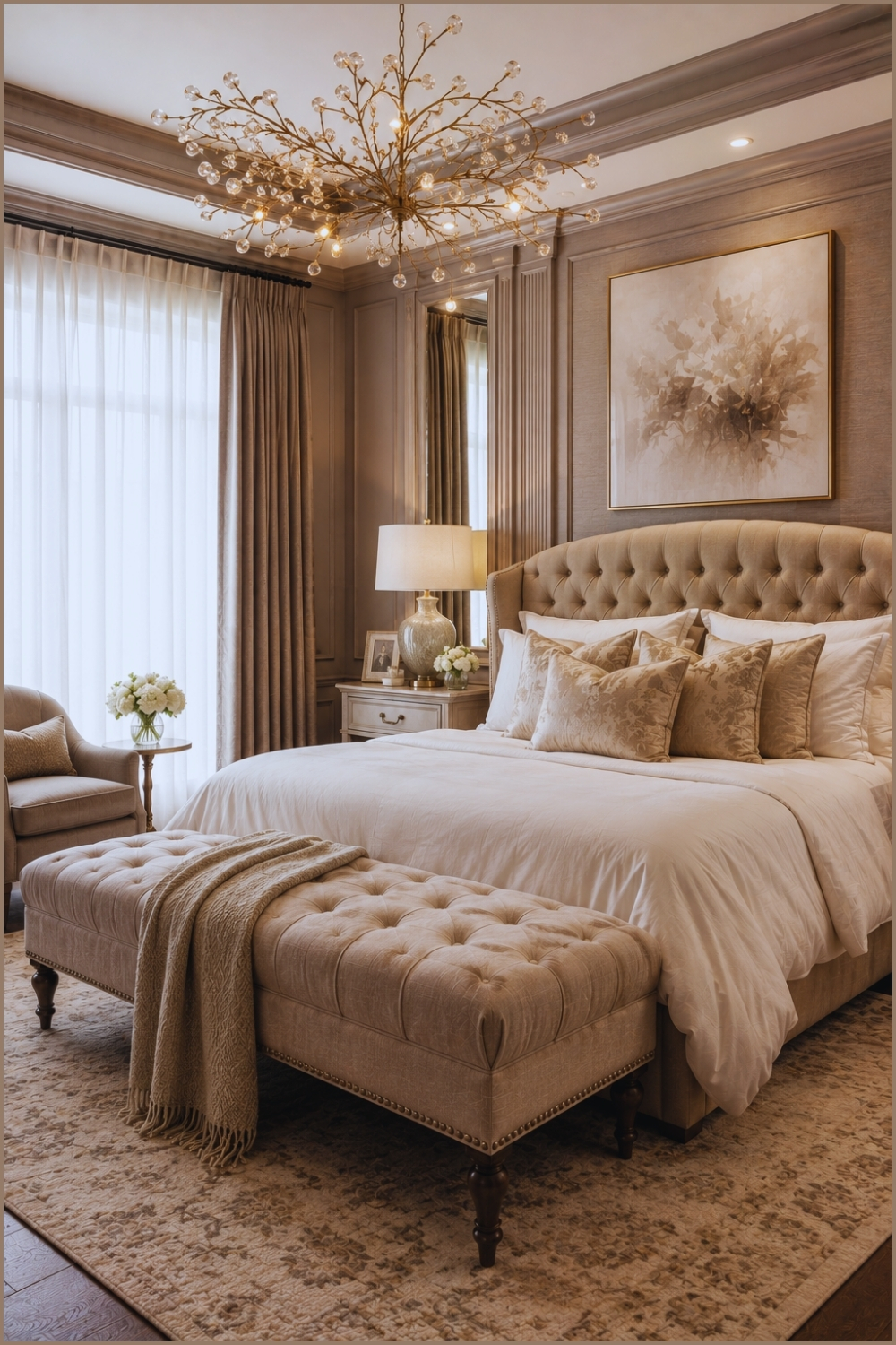 Classic Taupe Glam Bedroom (1)