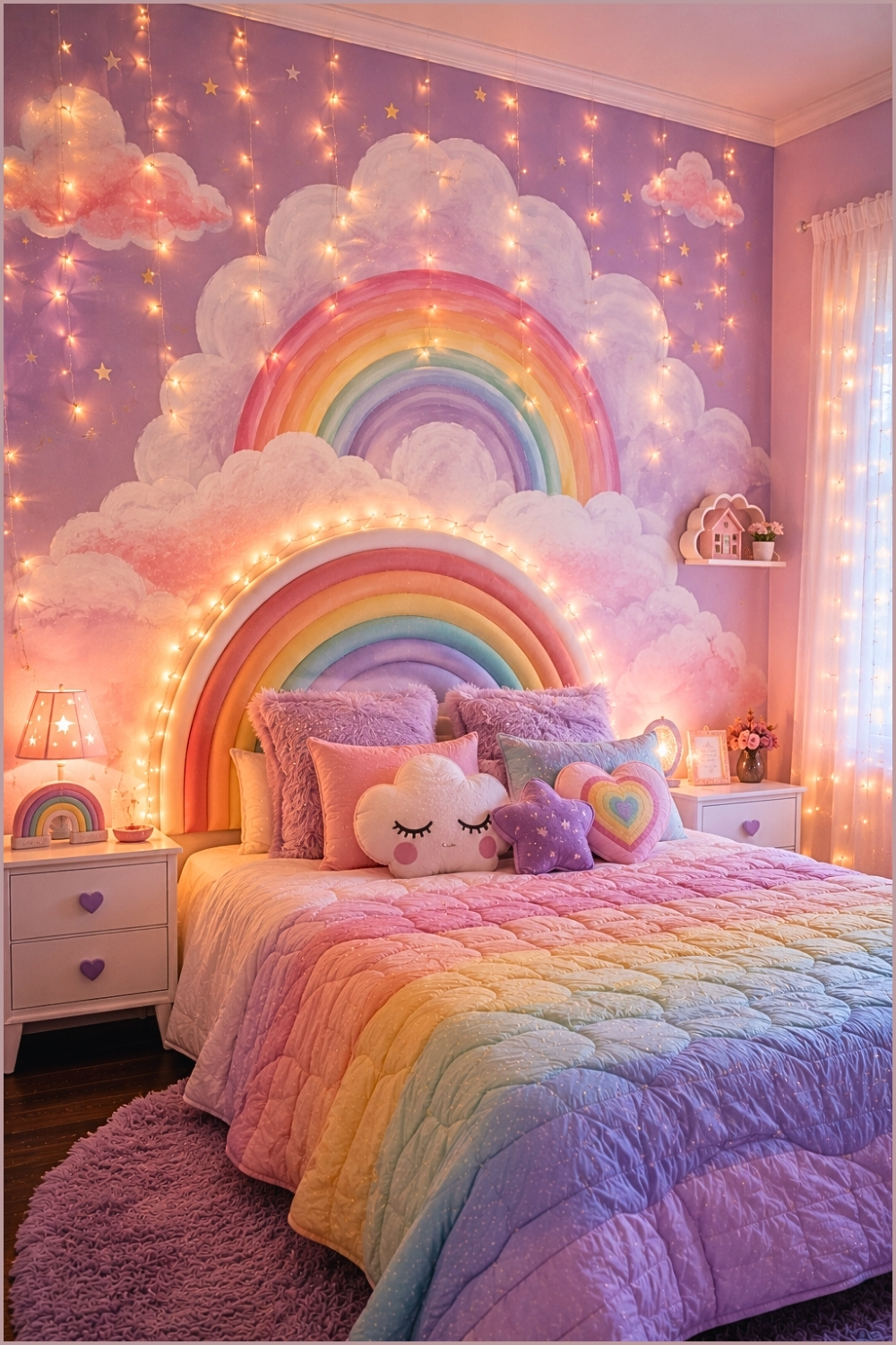 Cloud Themed Rainbow Bedroom