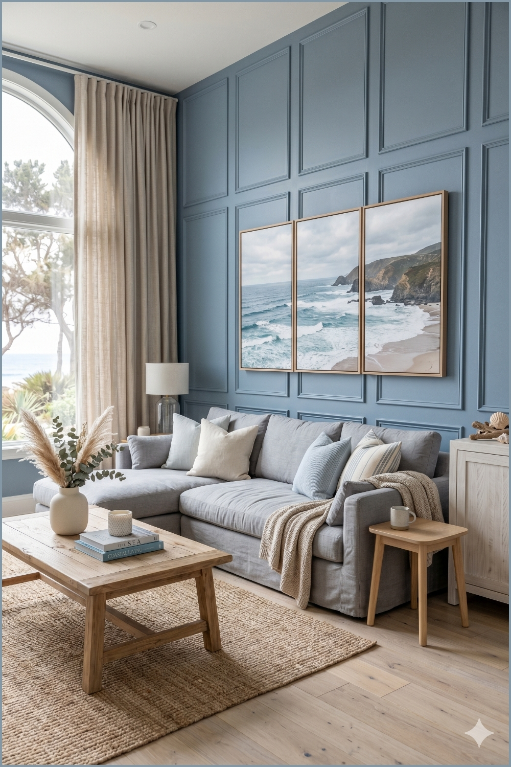 Coastal Blue Gray Living Room