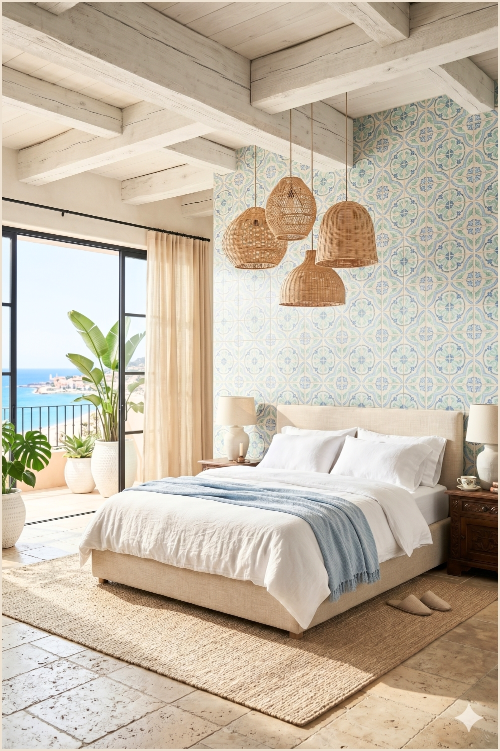 Coastal Mediterranean Tile Bedroom (1)