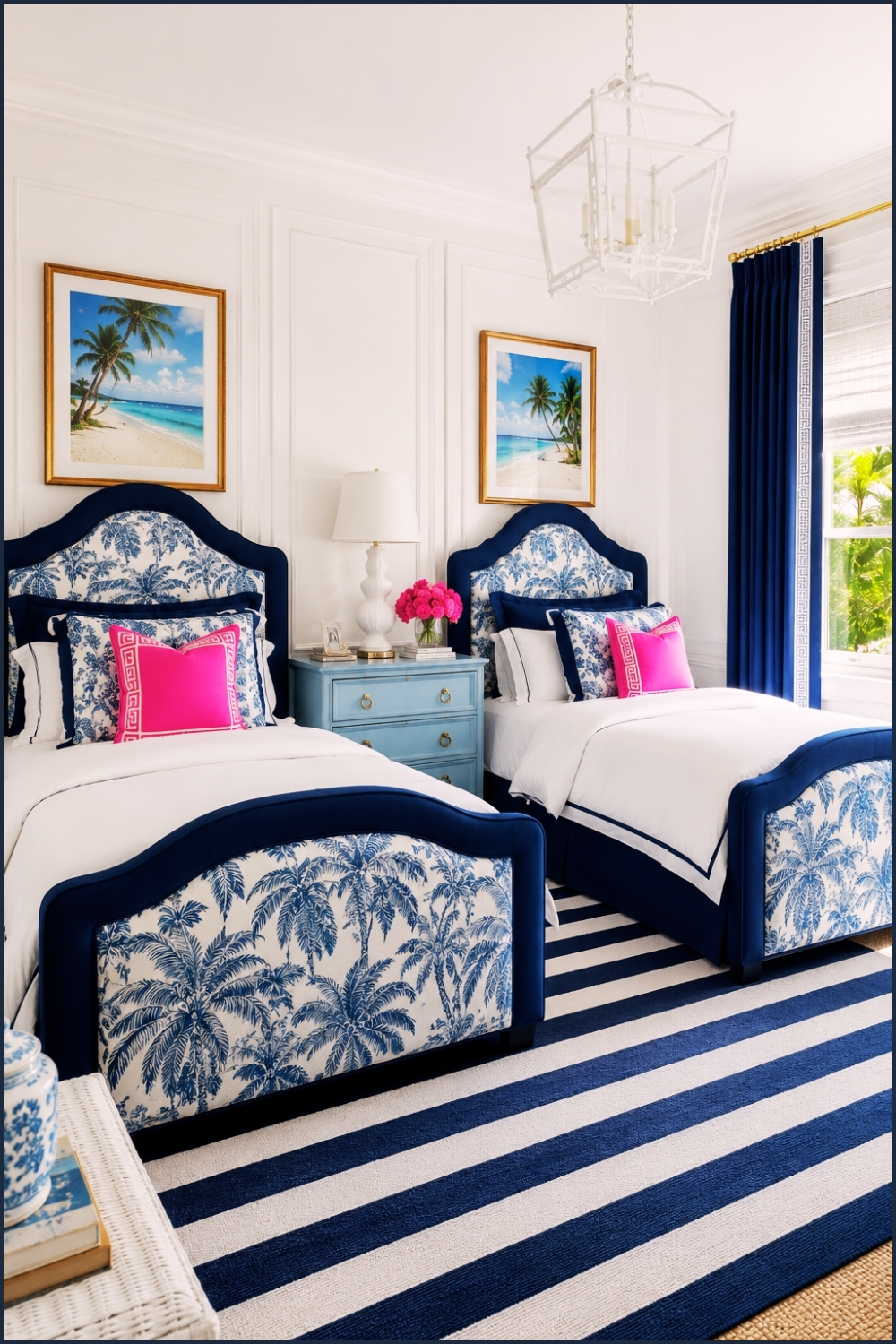 Coastal Navy Twin Bedroom