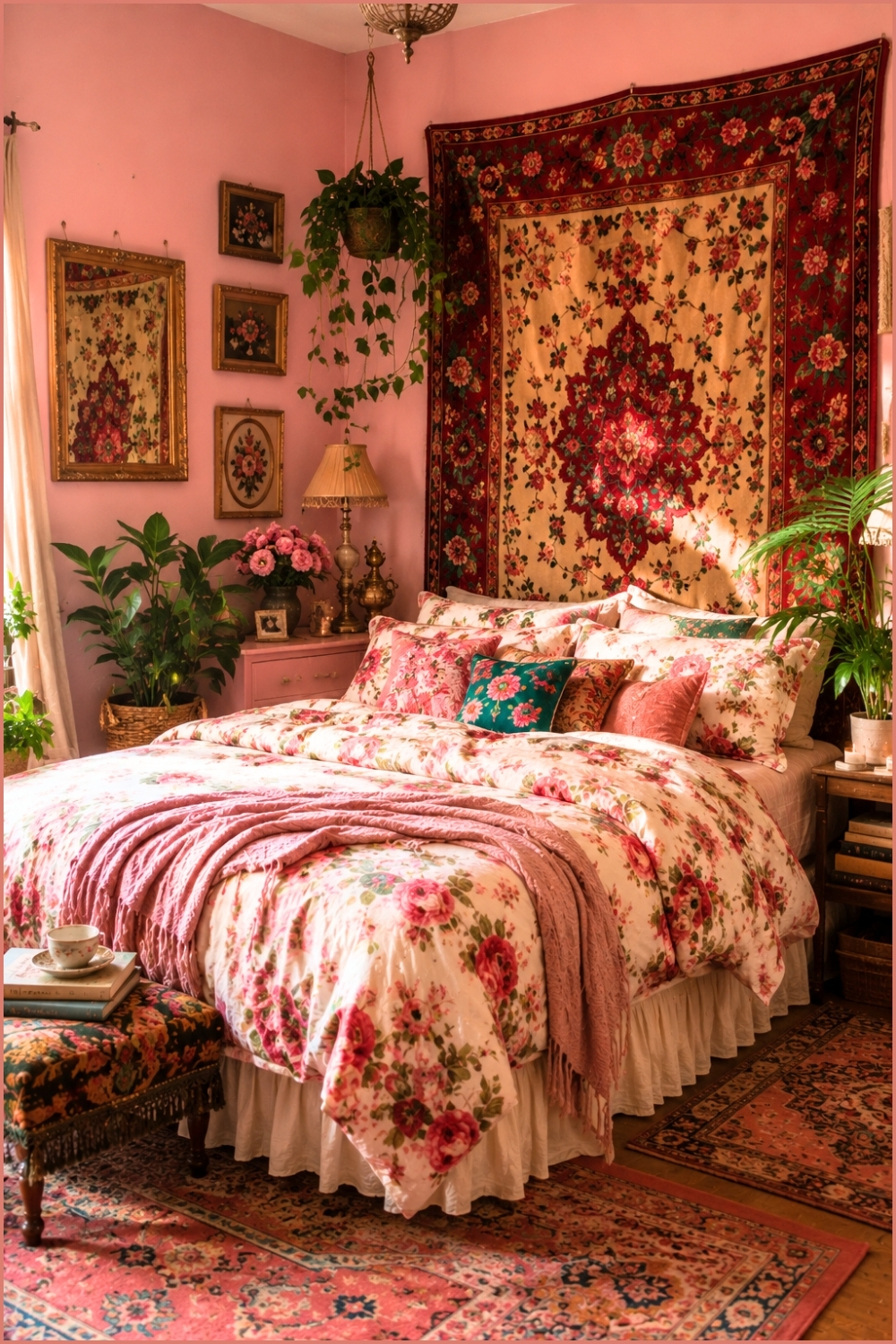 Colorful Floral Boho Bedroom