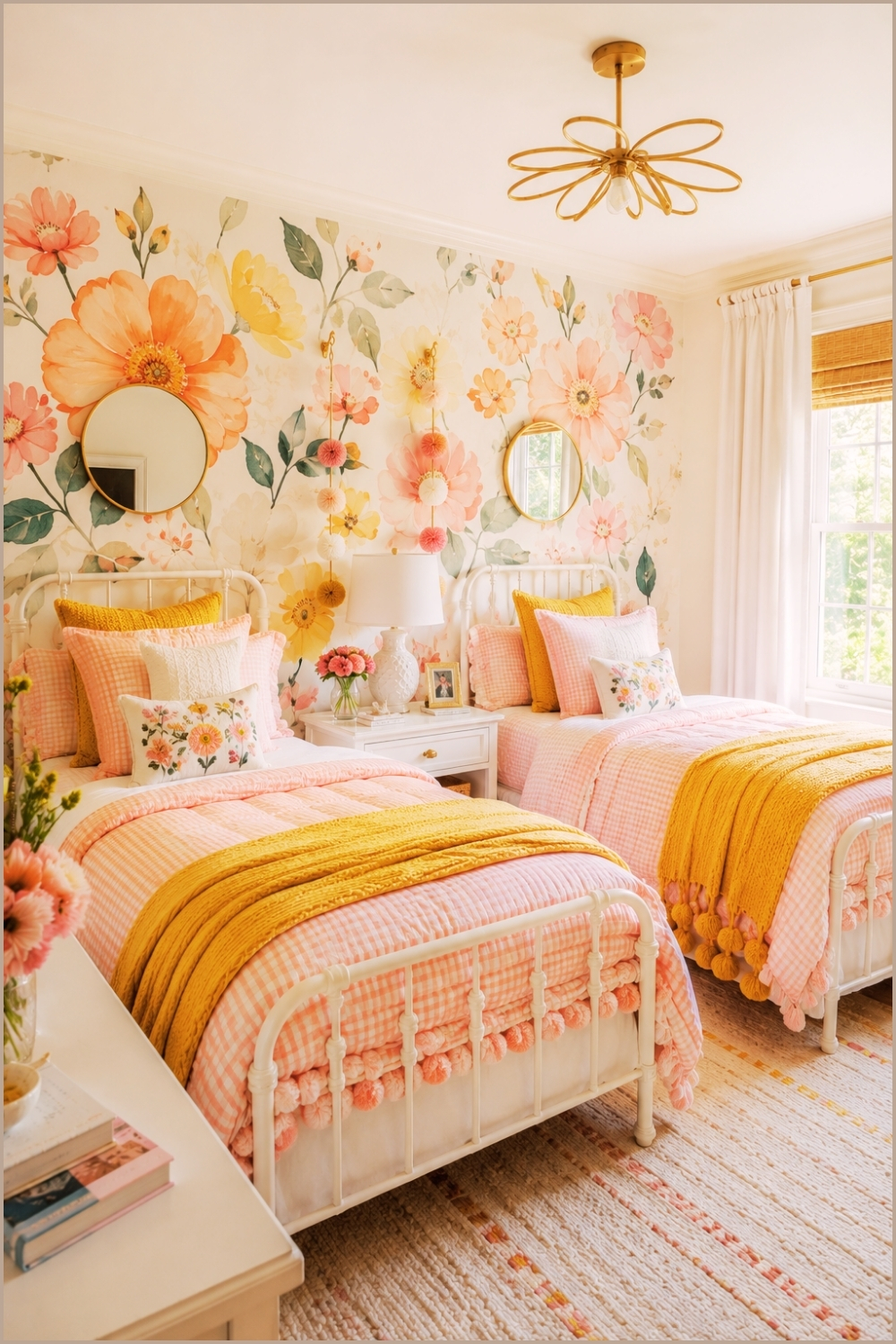 Colorful Floral Sister Bedroom