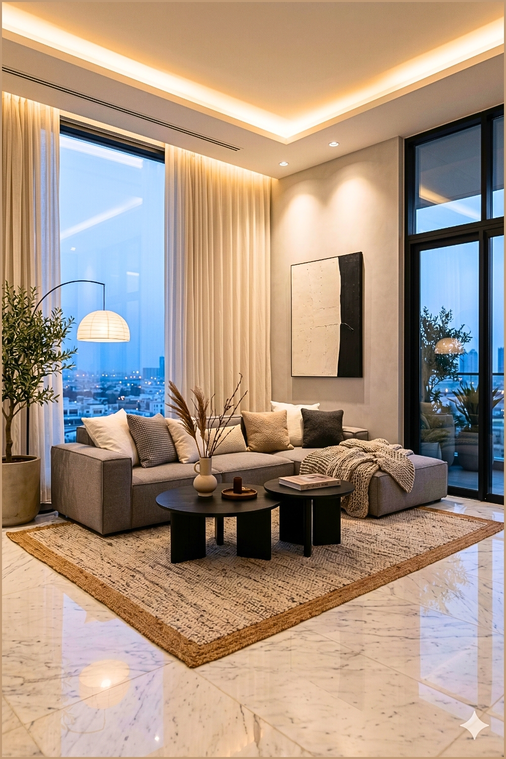 Contemporary Minimalist Gray Living Room (2)