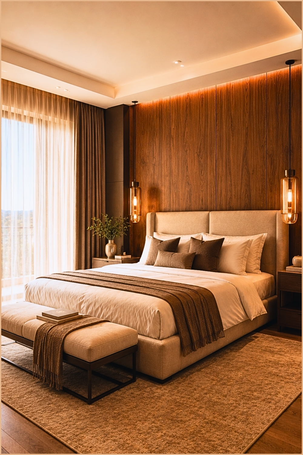 Contemporary Wood Accent Suite