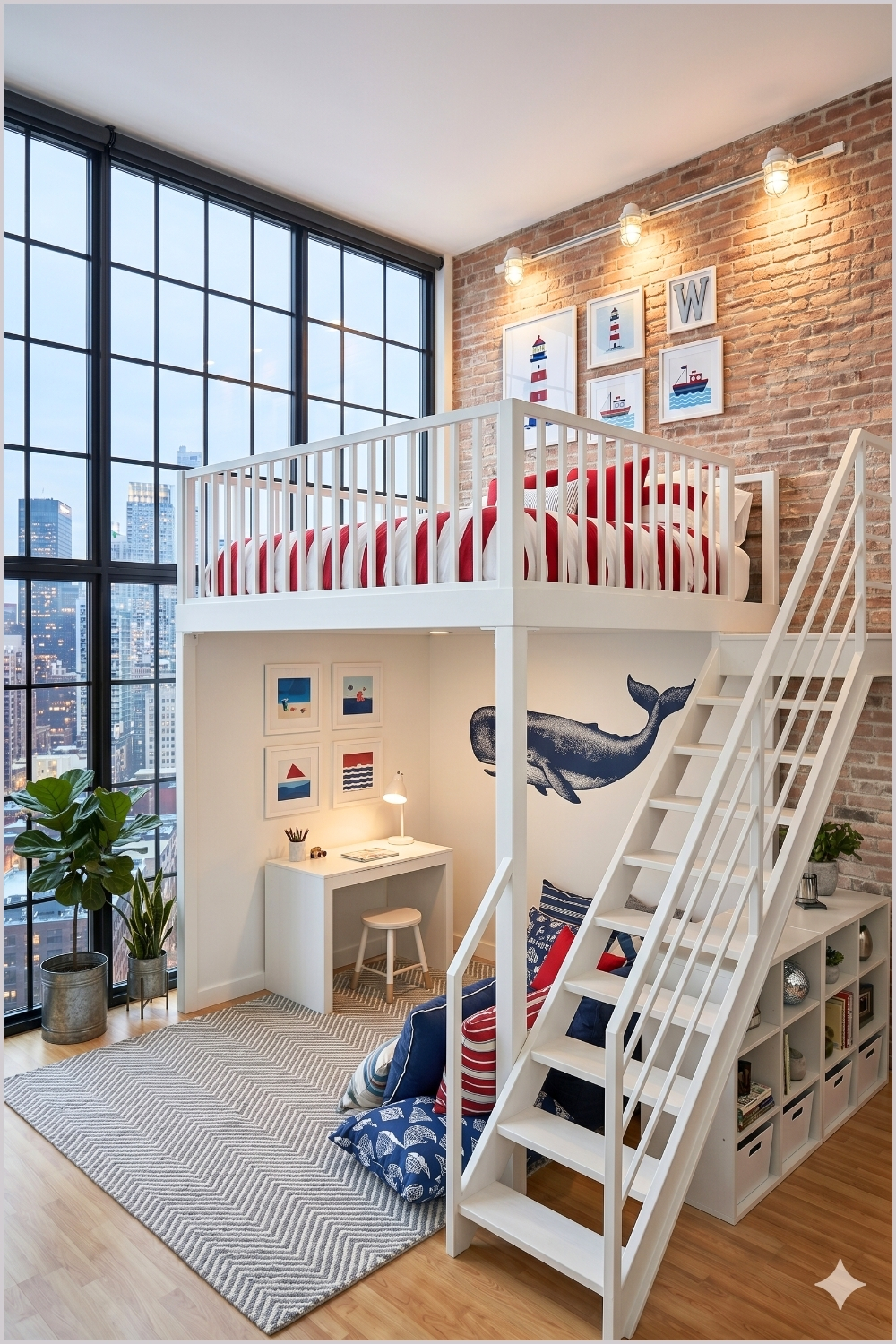 Corner Bunk Bed Adventures in a Nautical Room