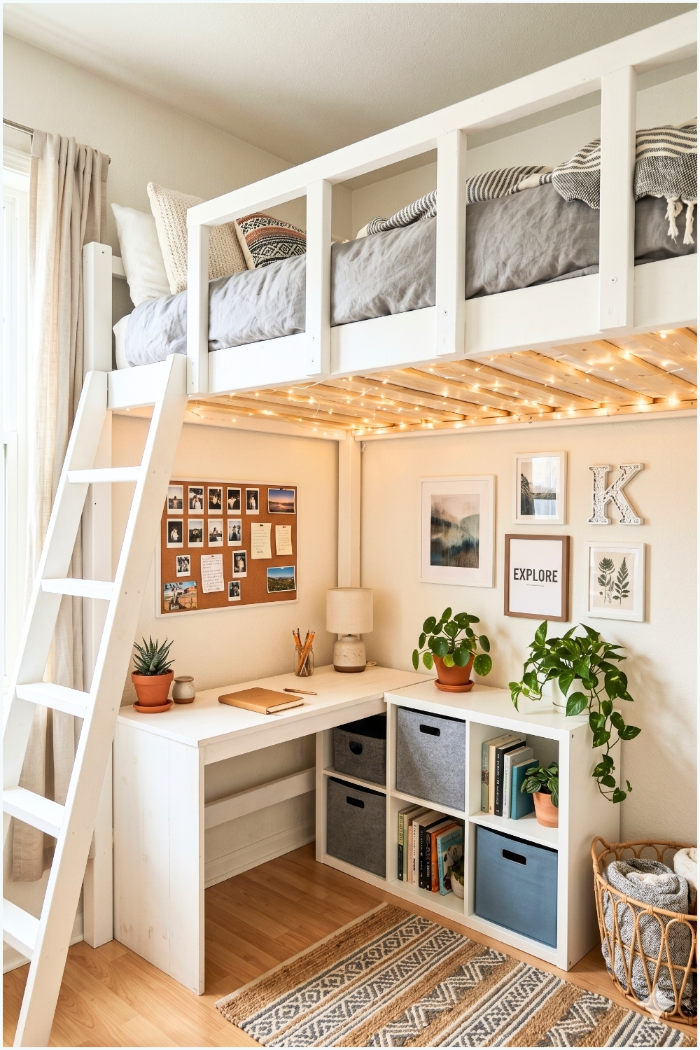 Cozy Boho Loft-Bed Nook